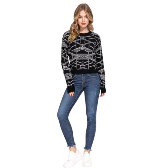 Aztec Pattern Jacquard Sweater by Active Basic - Picture 2 of 2